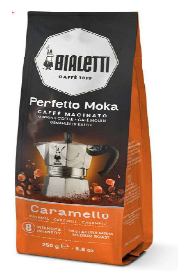 Bialetti Industrie Gemahlener Kaffee mit Karamellgeschmack, 250 Gramm: Foto zur Rückruf vom 23.10.2026