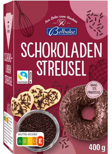 Drageefabrik Stolze Belbake Schokoladenstreusel (mindestens 32% Kakao), 400 Gramm: Foto zur Produktwarnung vom 13.05.2026