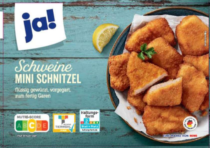 Recker Convenience ja! Schweine Mini Schnitzel, 400 Gramm: Foto zur Rückruf vom 27.04.2026