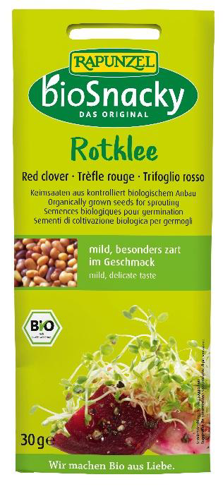 Rapunzel Naturkost Rapunzel bioSnacky Rotklee (Trifolium pratense), Samen für Sprossen: Foto zur Rückruf vom 31.07.2026