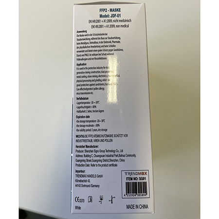 SIGNO FFP2 - Atemschutzmaske: Foto zur Rückruf vom 24.04.2026