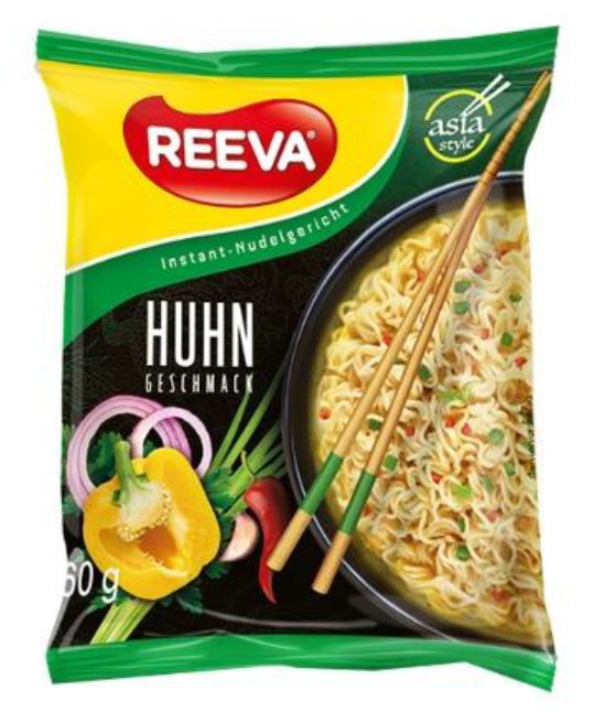 SLCO Reeva Instant-Nudelgericht „Huhn Geschmack“, 60 Gramm: Foto zur Rückruf vom 12.05.2026