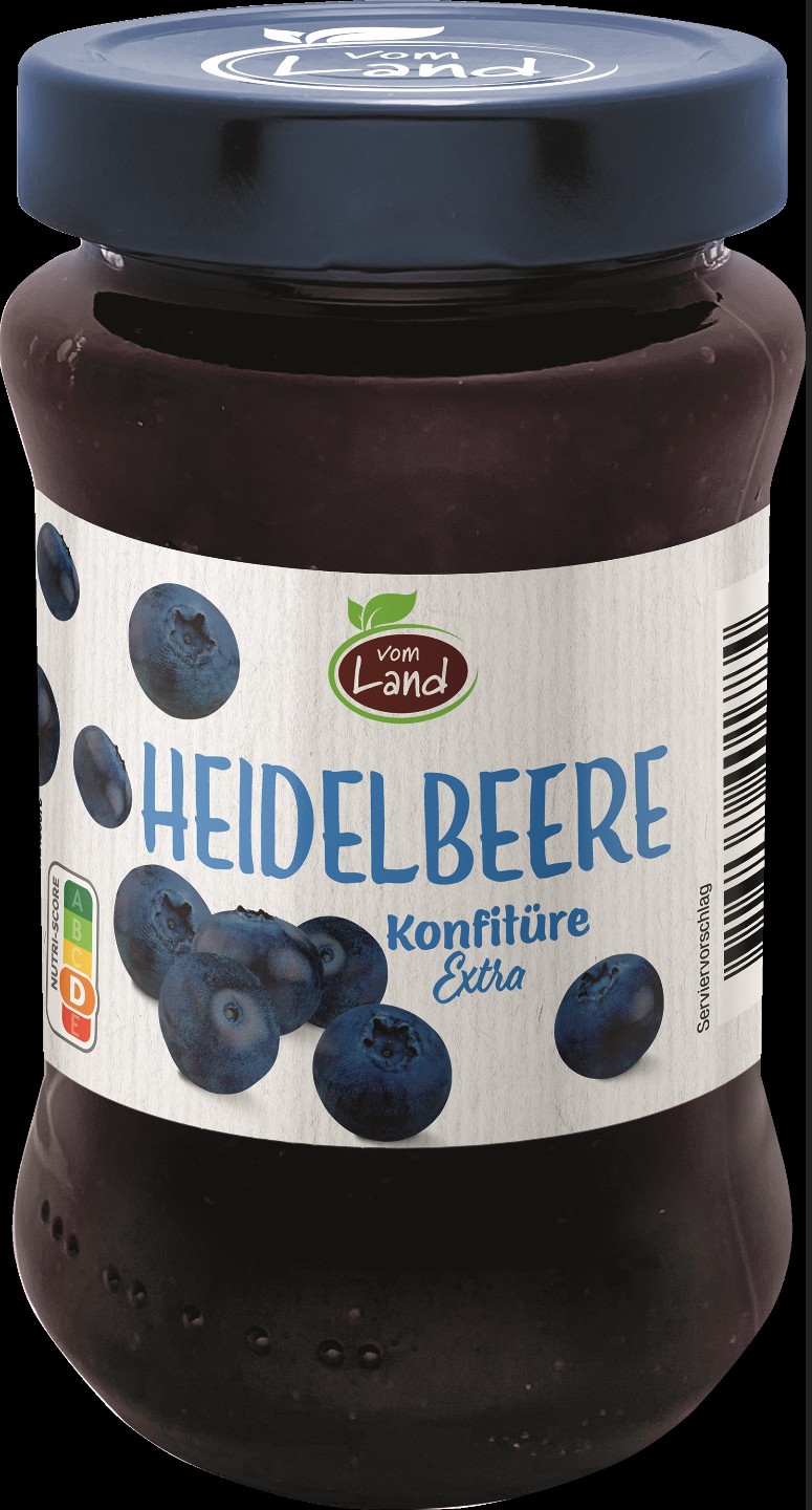 Zentis Vom Land Heidelbeerkonfitüre Extra, 450 Gramm: Foto zur Rückruf vom 13.05.2026